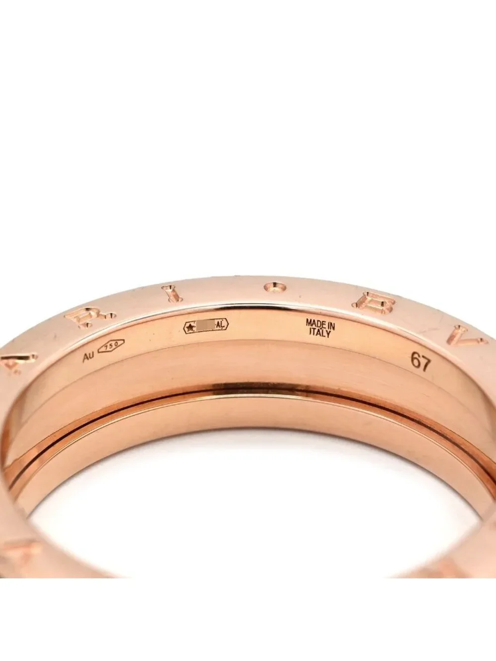 Bvlgari Ring Lock Band Black Pink Gold 67 18k